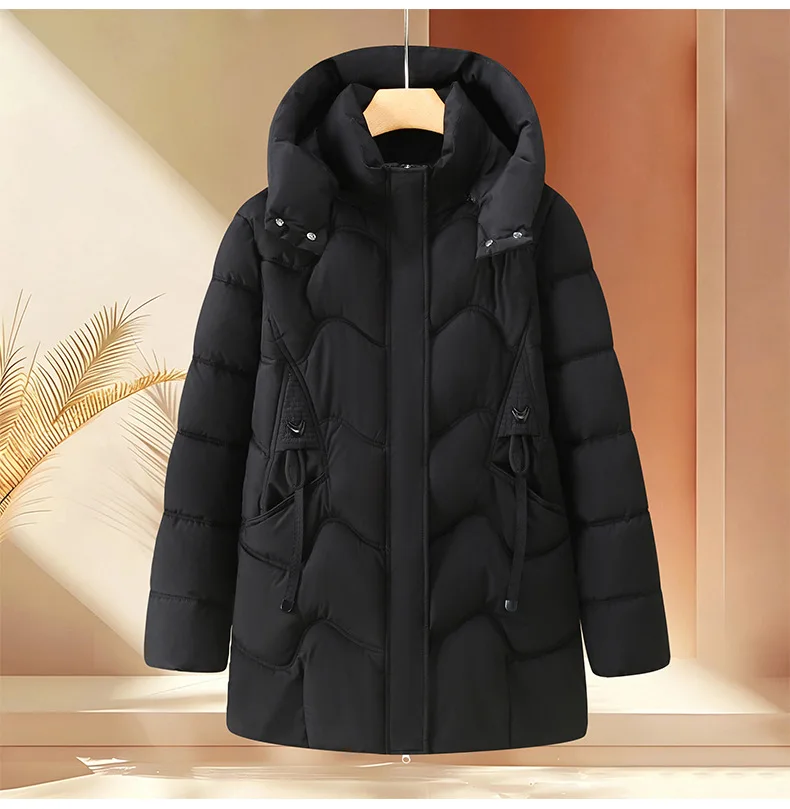 Winter Thick Hooded Puffer Coat Women Parkas XL-5XL Windproof Russian Cold Weather Snow Jacket Middle Aged Mom Outerwear Cozy