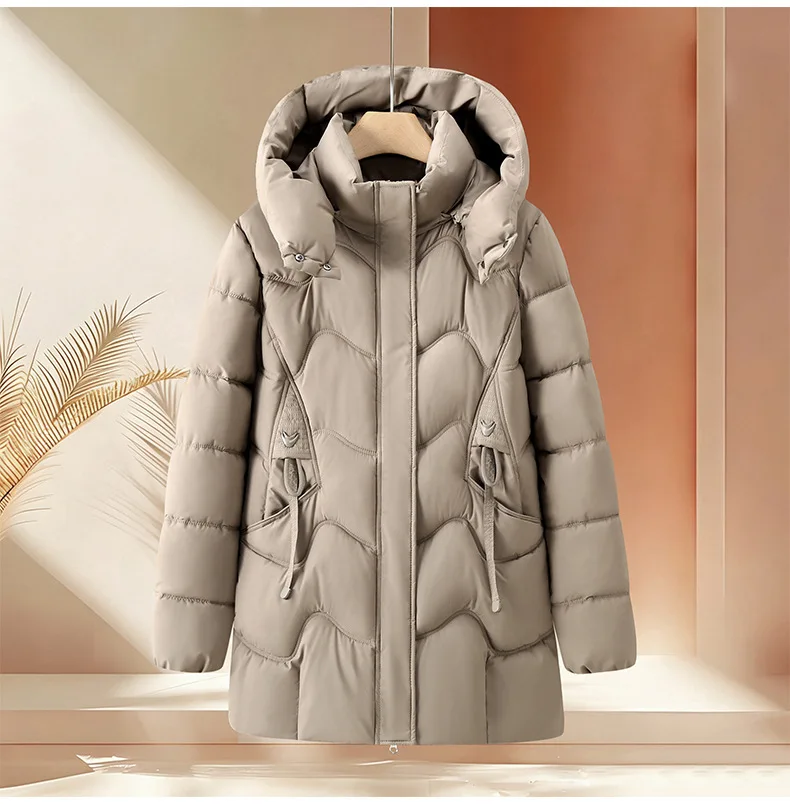 Winter Thick Hooded Puffer Coat Women Parkas XL-5XL Windproof Russian Cold Weather Snow Jacket Middle Aged Mom Outerwear Cozy