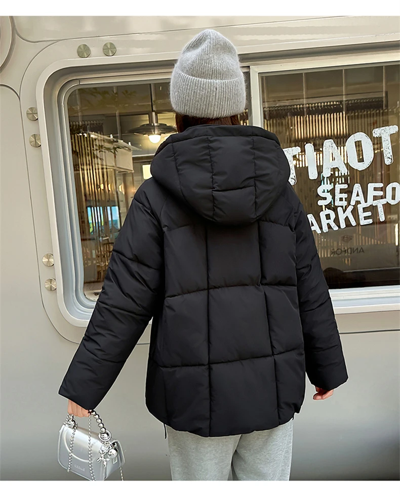 Women Reversible 2 Sides Wear Long Parkas Female Faux Fur Collar Hooded Coat With Drawstring Waist Winter Thick Outerwear Pike