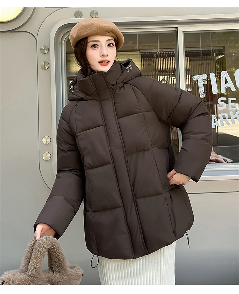 Women Reversible 2 Sides Wear Long Parkas Female Faux Fur Collar Hooded Coat With Drawstring Waist Winter Thick Outerwear Pike