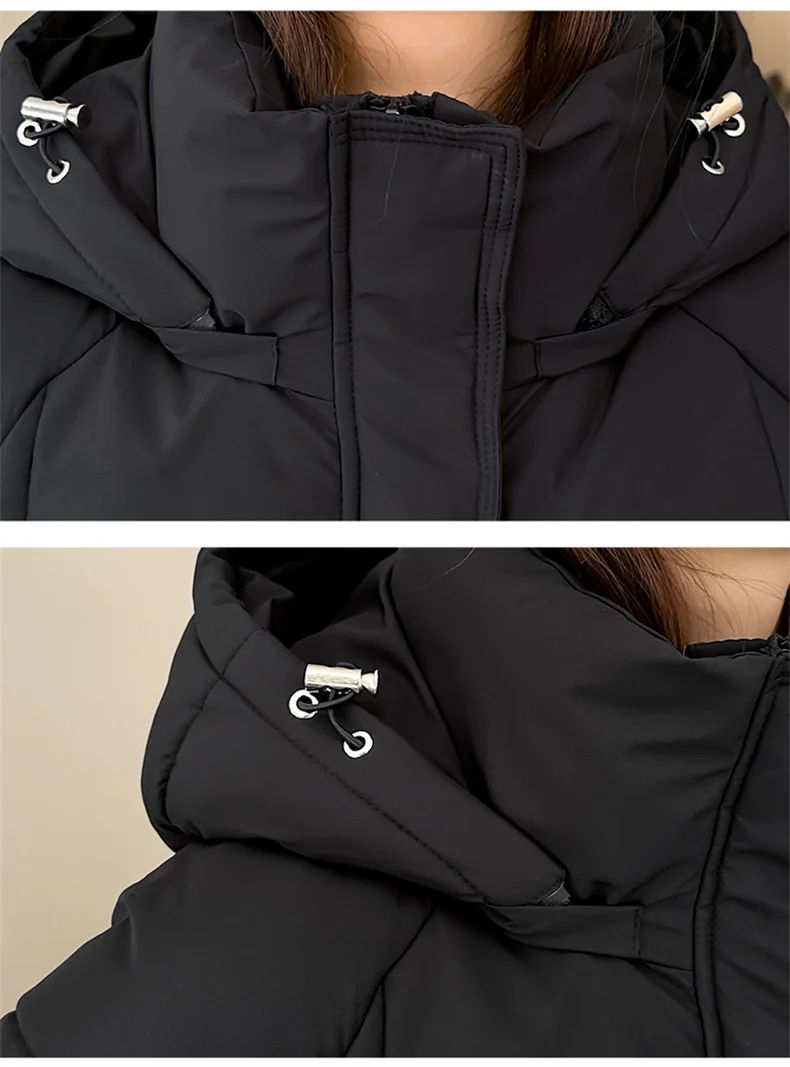 Women Reversible 2 Sides Wear Long Parkas Female Faux Fur Collar Hooded Coat With Drawstring Waist Winter Thick Outerwear Pike