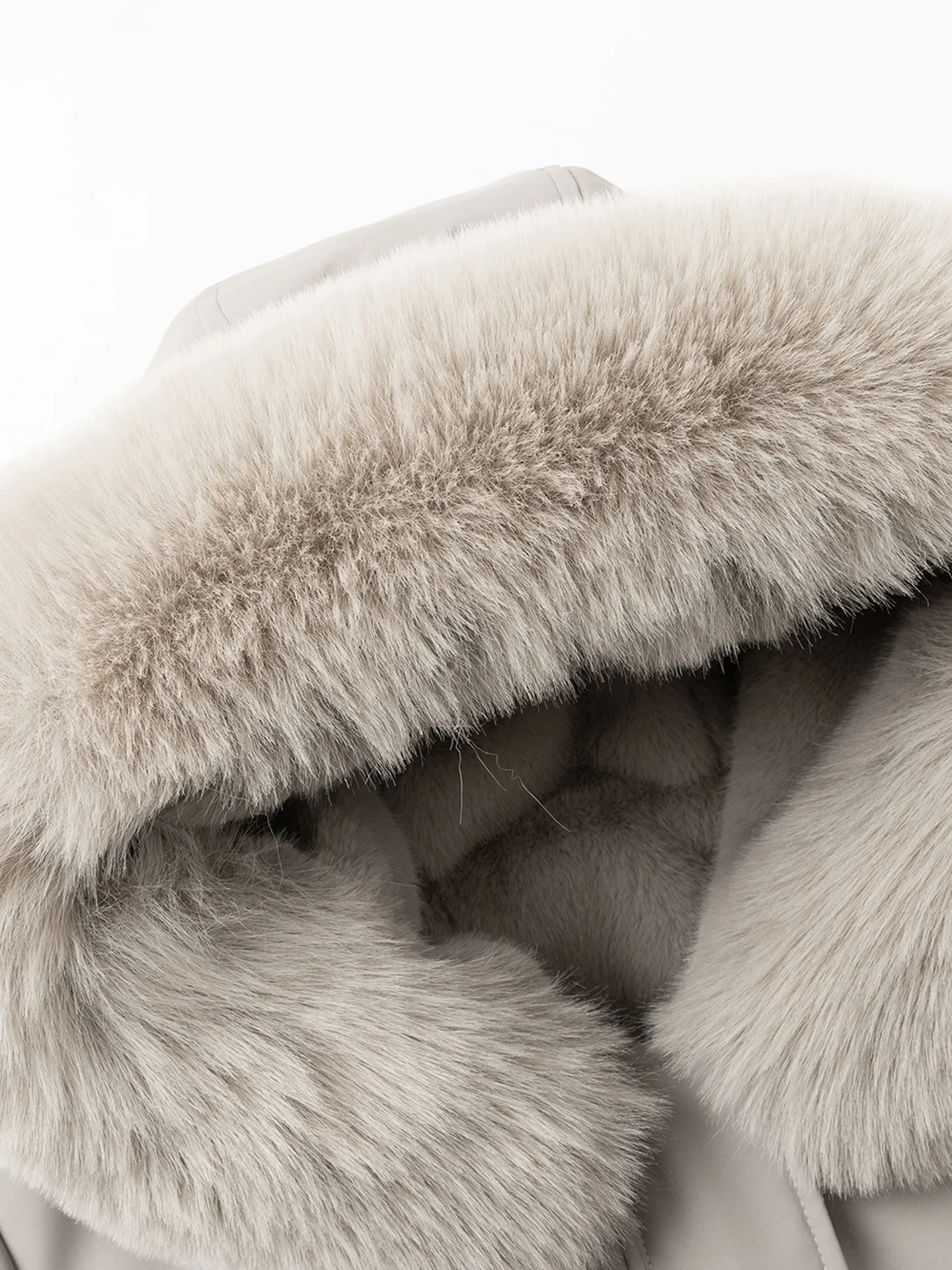 Women Reversible 2 Sides Wear Long Parkas Female Faux Fur Collar Hooded Coat With Drawstring Waist Winter Thick Outerwear Pike