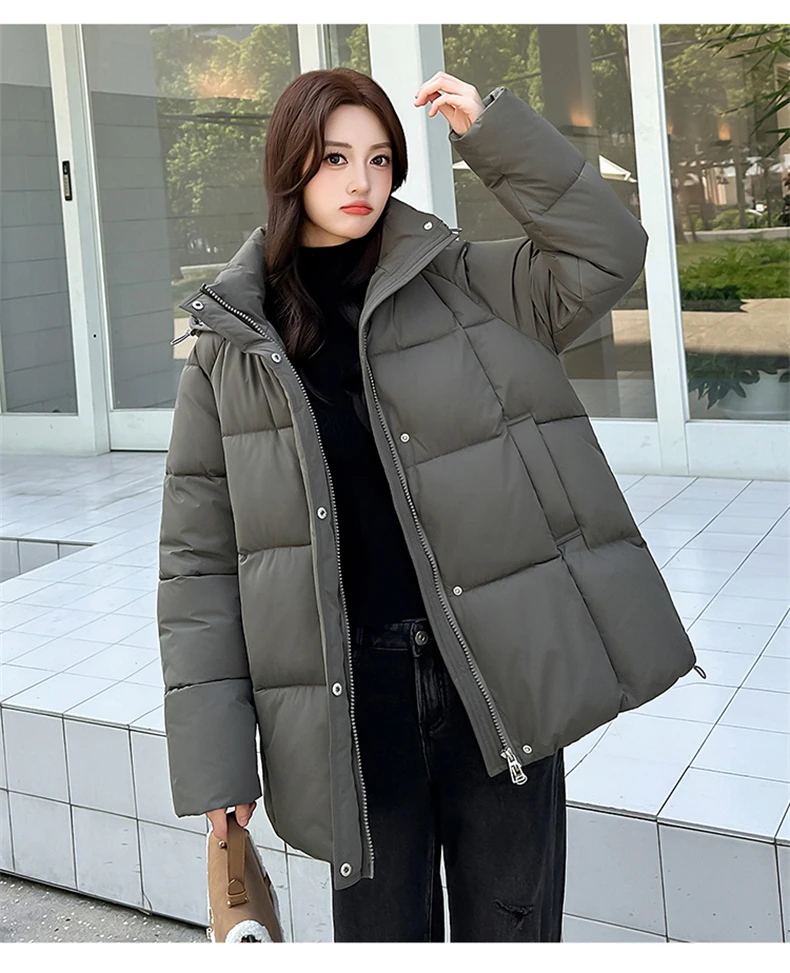 Women Reversible 2 Sides Wear Long Parkas Female Faux Fur Collar Hooded Coat With Drawstring Waist Winter Thick Outerwear Pike