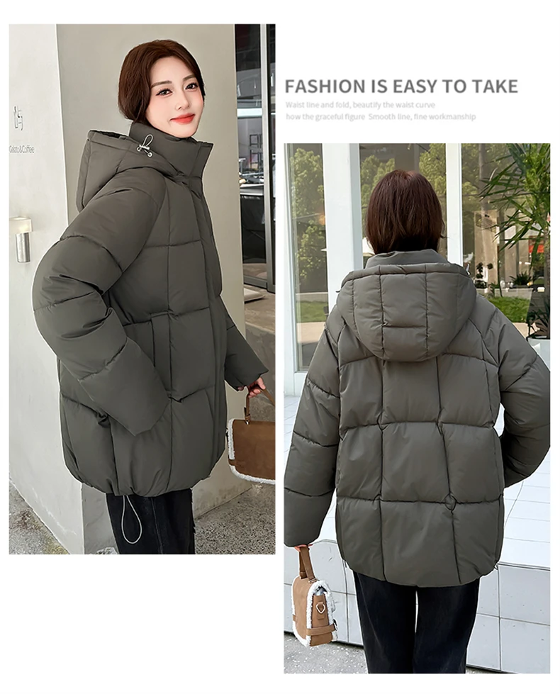 Women Reversible 2 Sides Wear Long Parkas Female Faux Fur Collar Hooded Coat With Drawstring Waist Winter Thick Outerwear Pike