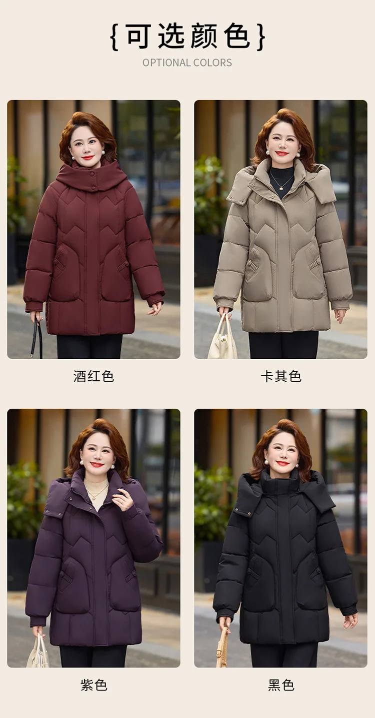 Winter Hooded Puffer Quilted Jackets New Women Loose Warm Thickened Zipper Solid Windproof Pockets Cold Weather Female Outerwear