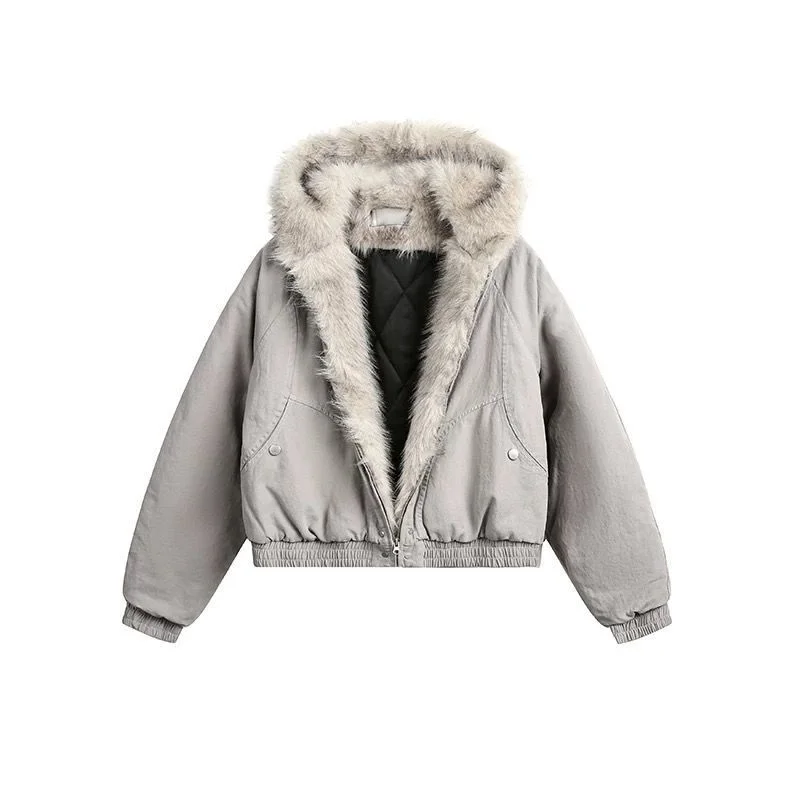 Thicken American Retro 2000s Aesthetic Jacket Women Winter Y2k Hooded Design Harajuku Coat Loose Chic Gothic Dark Outfits Parkas