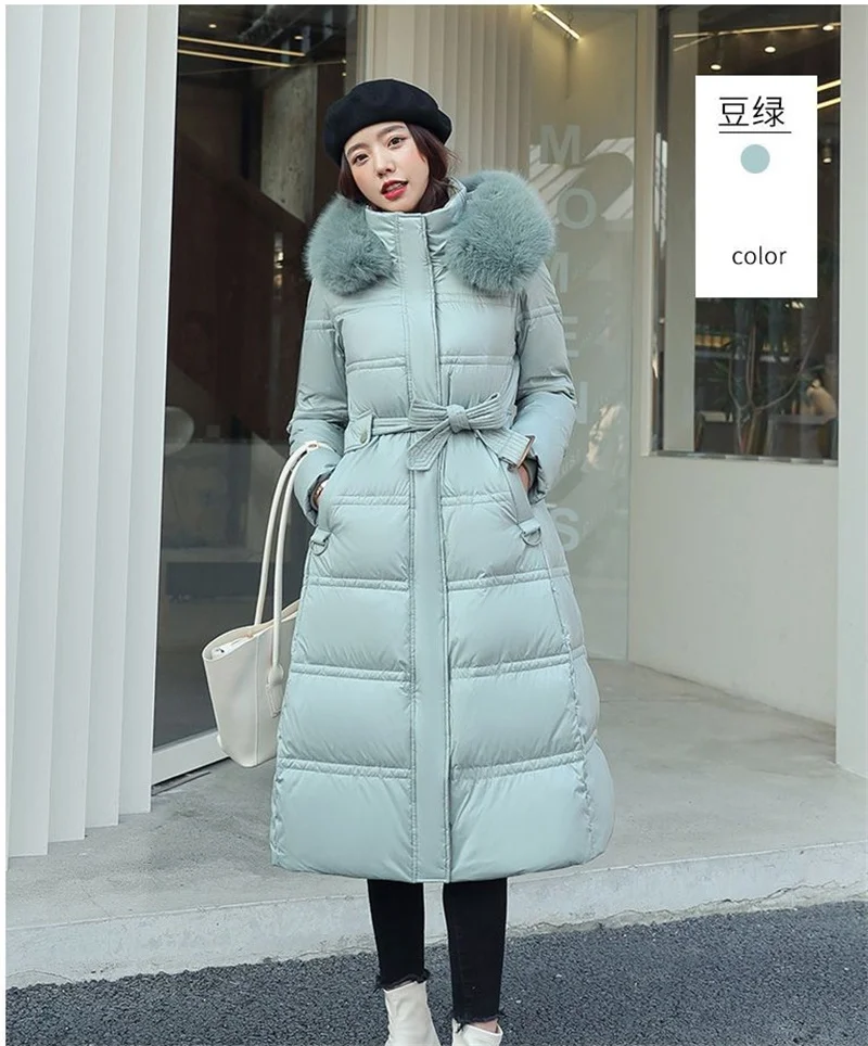 Fur Collar Windbreaker Down Coat Women Parkas 2027 Cotton-Padded Jacket Winter New Fashion Female Long Thick Warm Overwear Tops