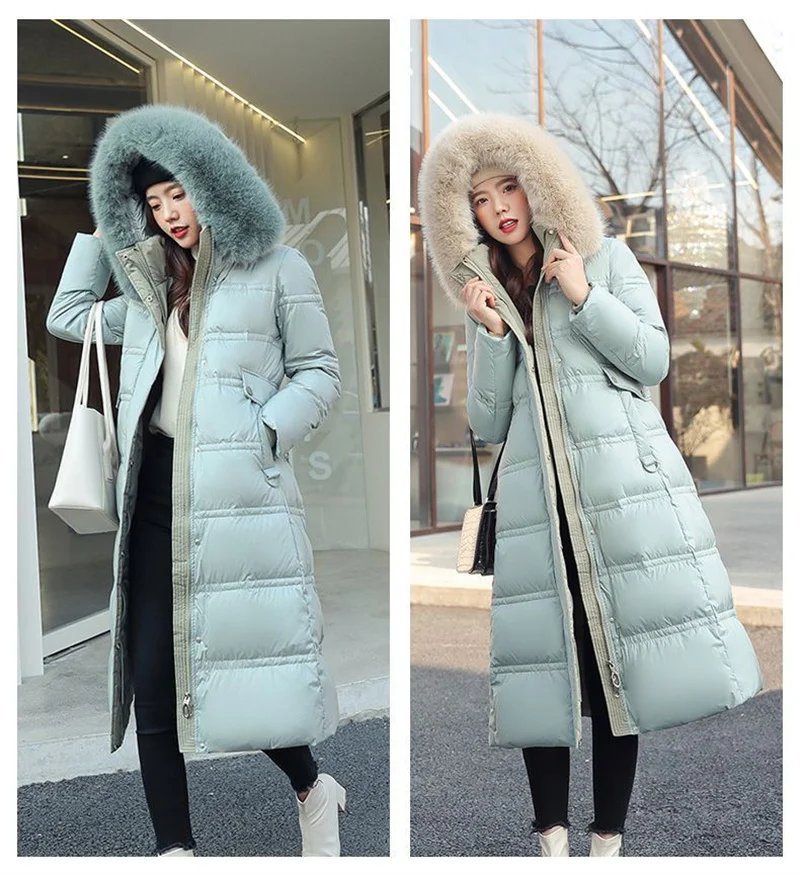 Fur Collar Windbreaker Down Coat Women Parkas 2027 Cotton-Padded Jacket Winter New Fashion Female Long Thick Warm Overwear Tops