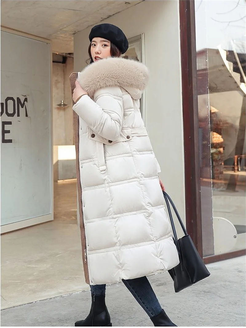 Fur Collar Windbreaker Down Coat Women Parkas 2027 Cotton-Padded Jacket Winter New Fashion Female Long Thick Warm Overwear Tops