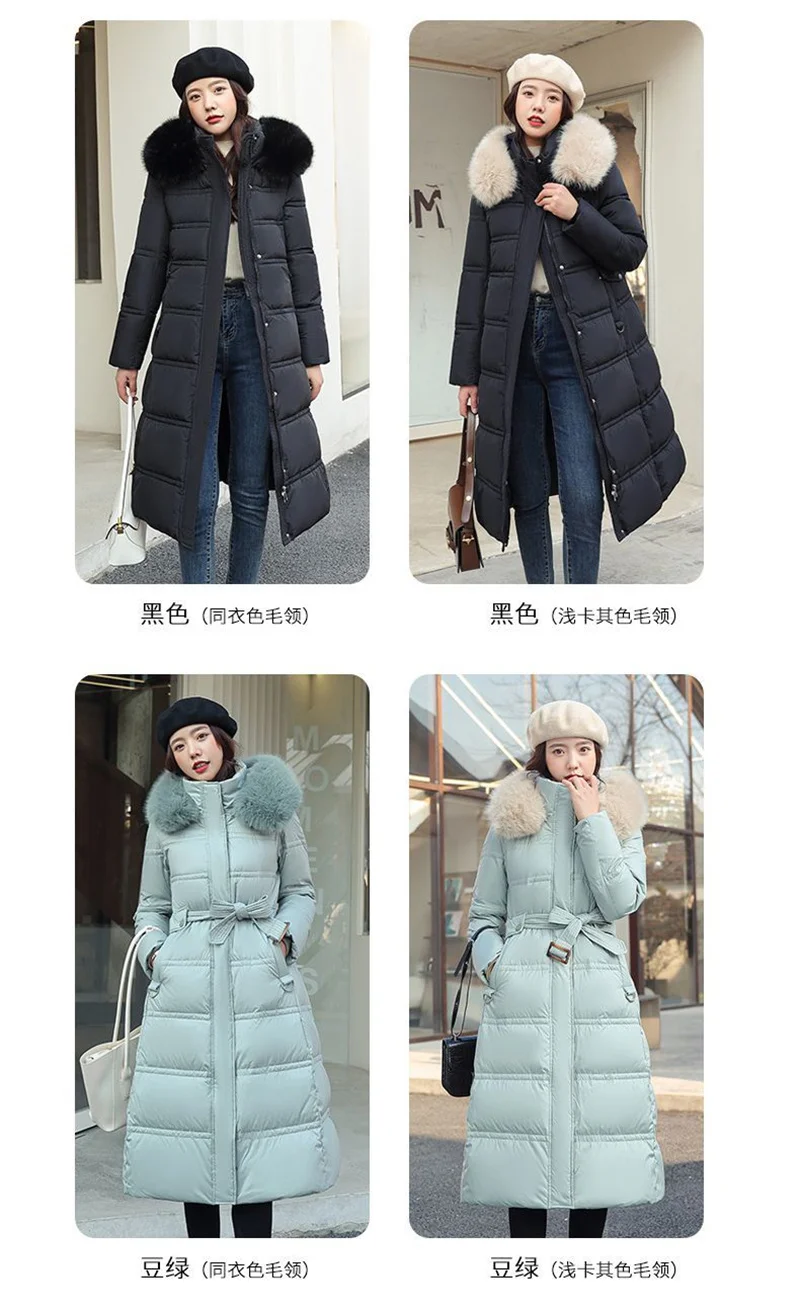 Fur Collar Windbreaker Down Coat Women Parkas 2027 Cotton-Padded Jacket Winter New Fashion Female Long Thick Warm Overwear Tops