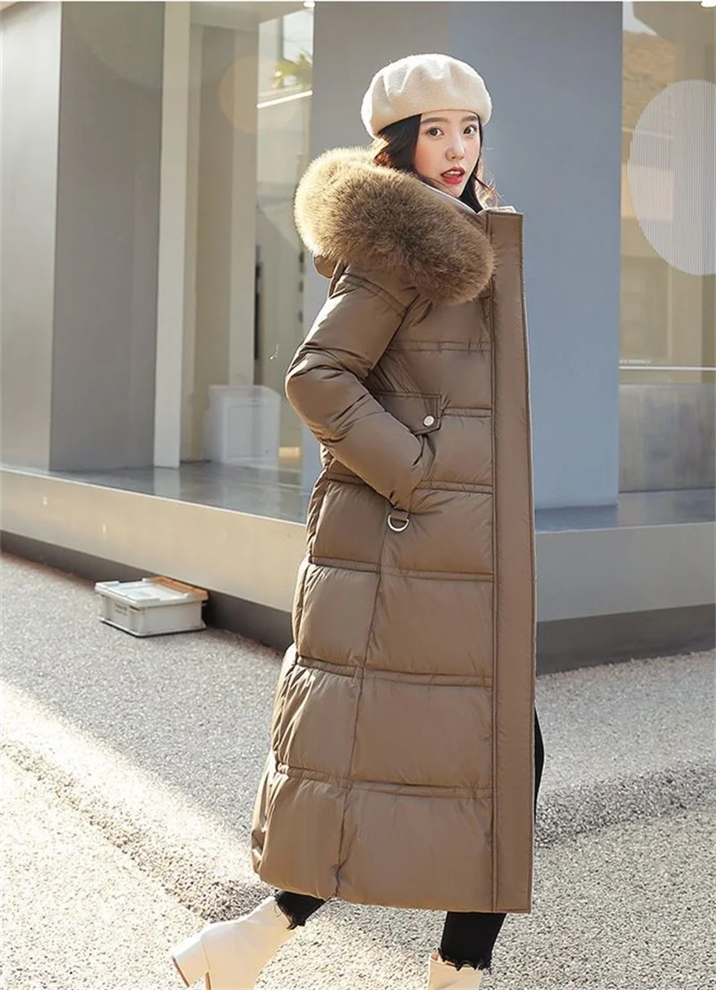 Fur Collar Windbreaker Down Coat Women Parkas 2027 Cotton-Padded Jacket Winter New Fashion Female Long Thick Warm Overwear Tops