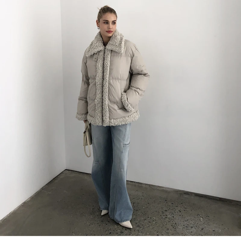 2024 Women Fashion Fur Parka Winter Jacket