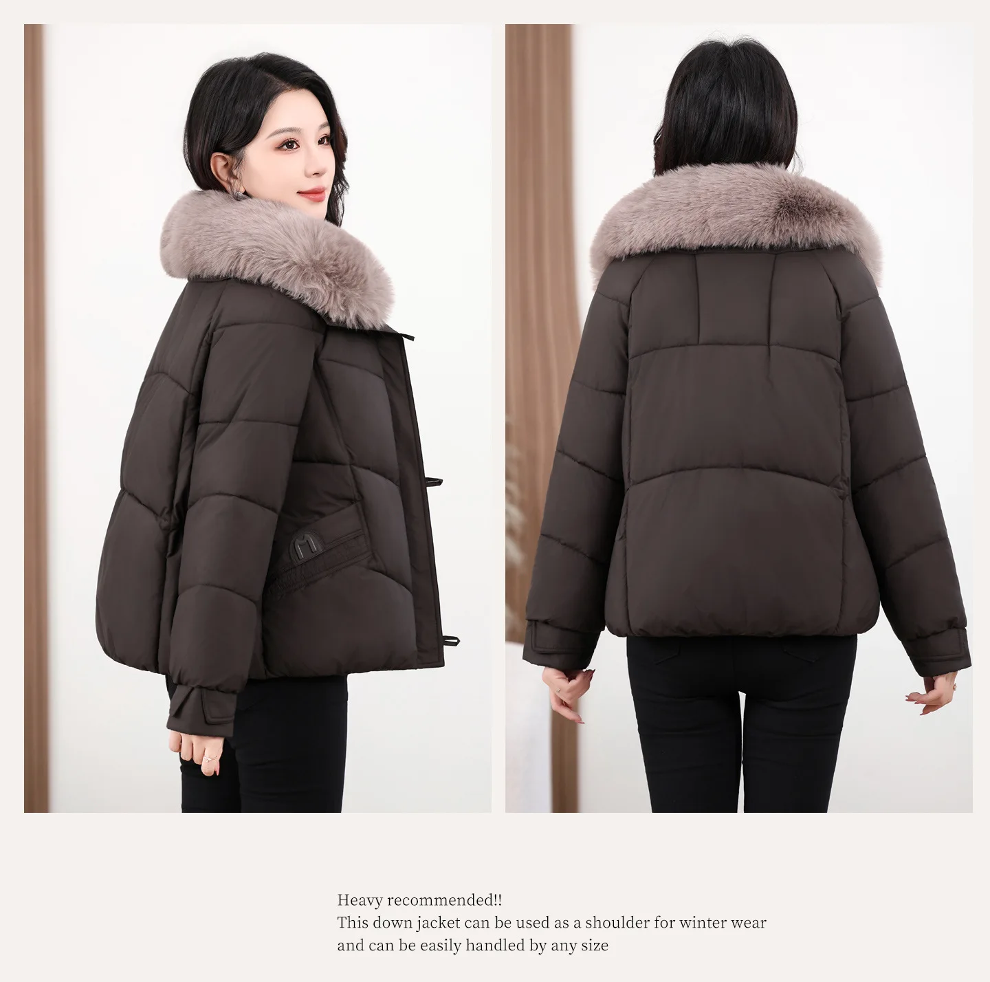 2026 Winter New Cotton Jacket Women's Fashion Versatile Korean Version Foreign Style Loose Simple Warm Down Cotton Jacket