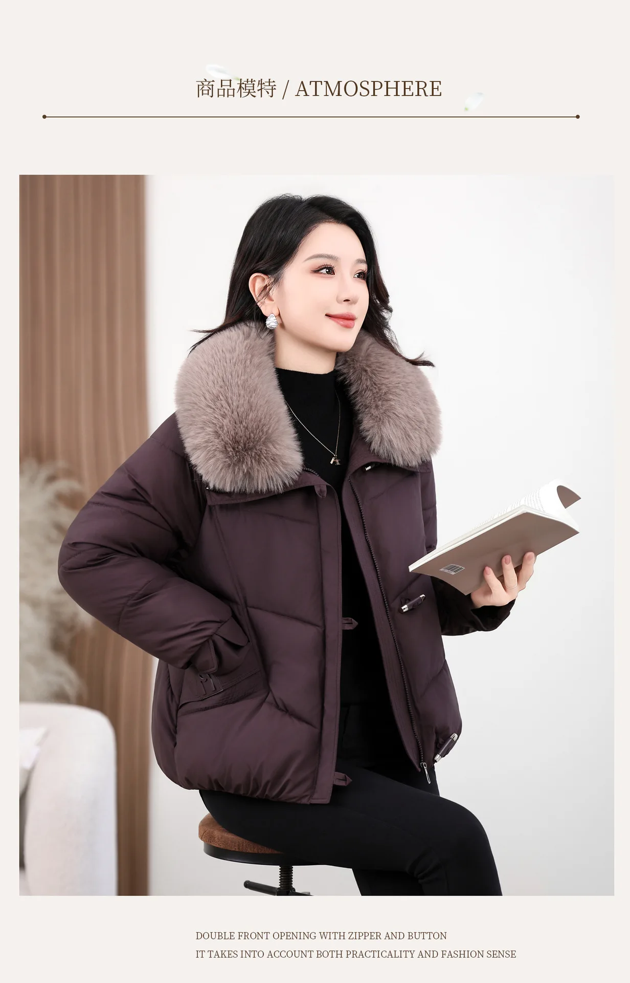 2026 Winter New Cotton Jacket Women's Fashion Versatile Korean Version Foreign Style Loose Simple Warm Down Cotton Jacket