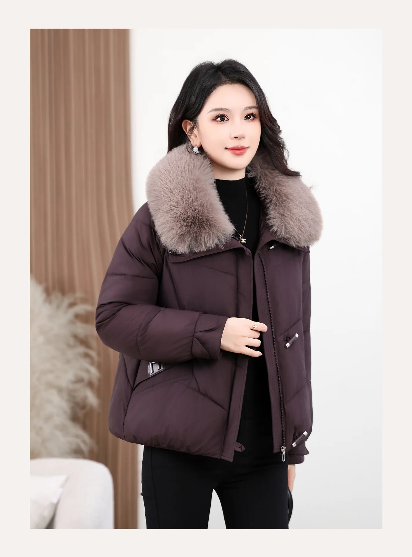 2026 Winter New Cotton Jacket Women's Fashion Versatile Korean Version Foreign Style Loose Simple Warm Down Cotton Jacket