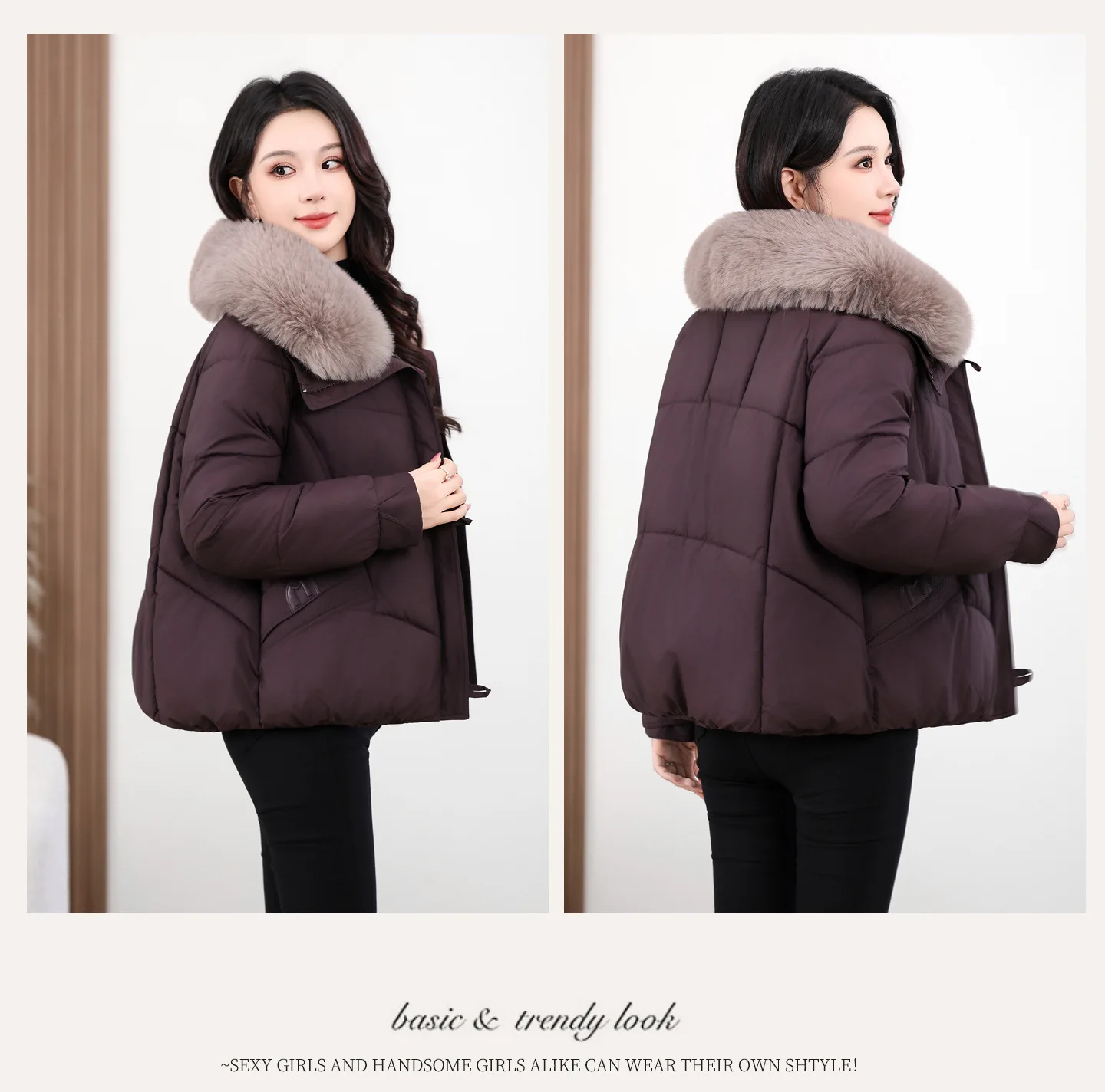 2026 Winter New Cotton Jacket Women's Fashion Versatile Korean Version Foreign Style Loose Simple Warm Down Cotton Jacket