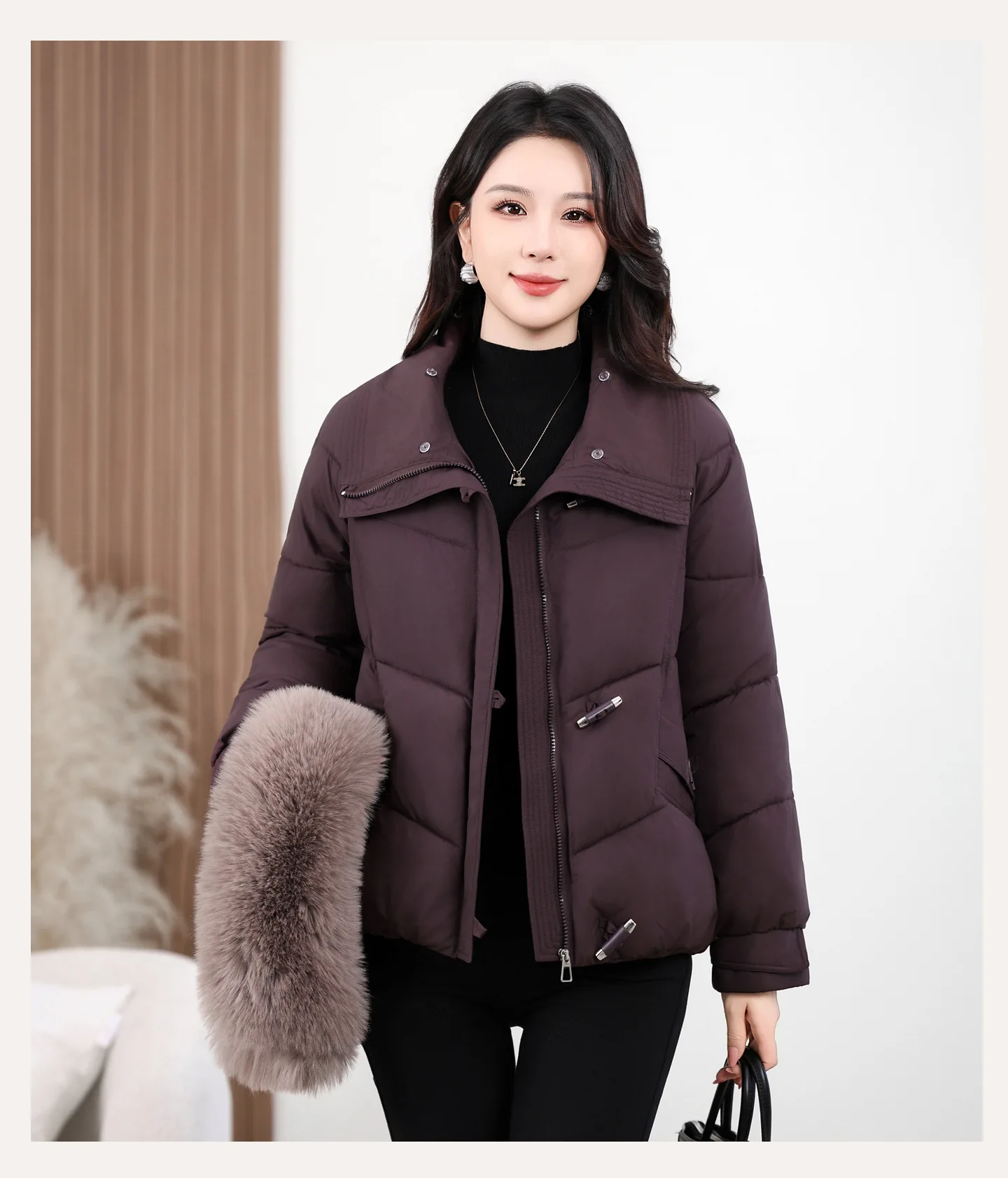 2026 Winter New Cotton Jacket Women's Fashion Versatile Korean Version Foreign Style Loose Simple Warm Down Cotton Jacket