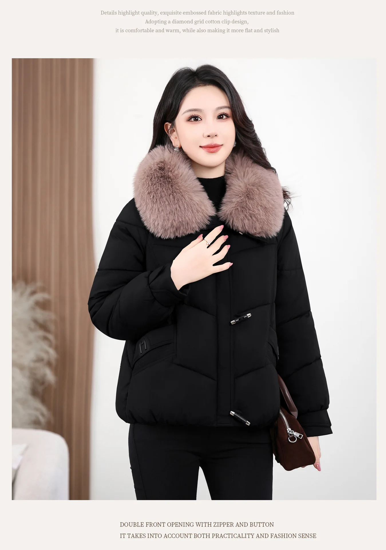 2026 Winter New Cotton Jacket Women's Fashion Versatile Korean Version Foreign Style Loose Simple Warm Down Cotton Jacket