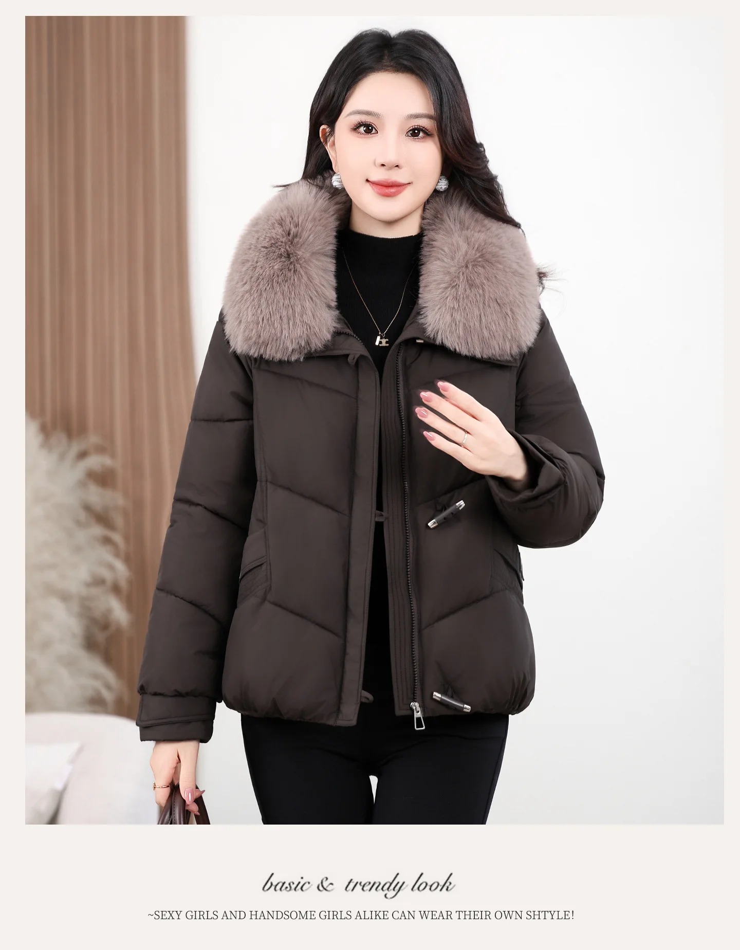 2026 Winter New Cotton Jacket Women's Fashion Versatile Korean Version Foreign Style Loose Simple Warm Down Cotton Jacket