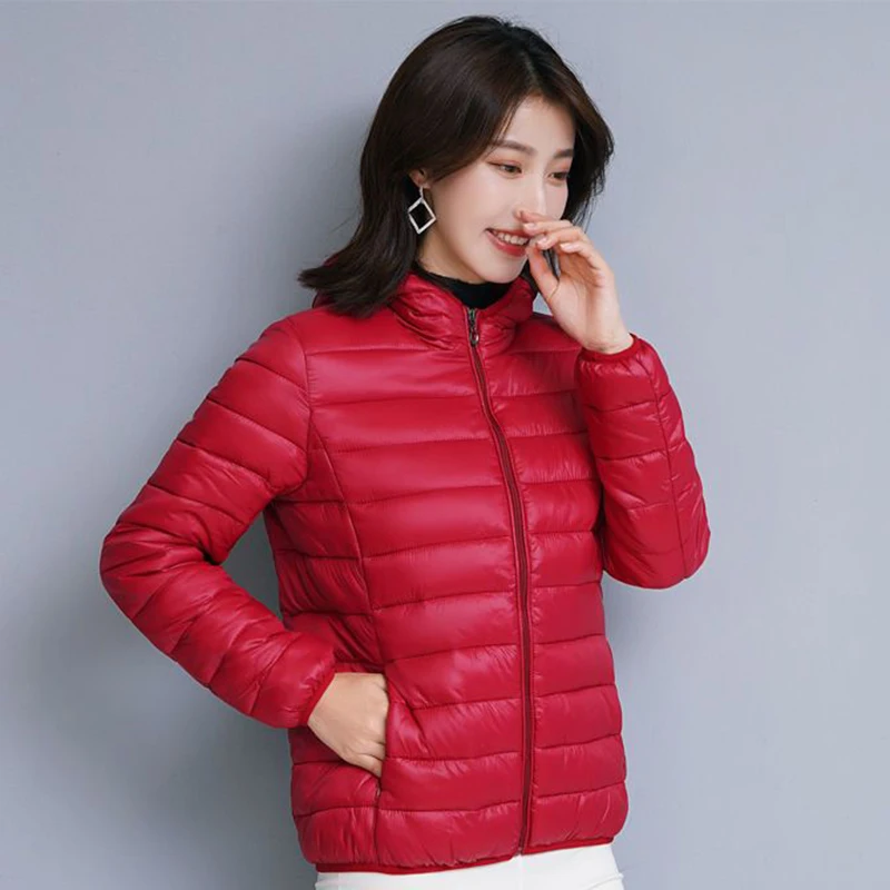 Lightweight Thin Loose Hooded Parkas Women Autumn Winter Basic Zipper Up Down Cotton Jackets Woman Long Sleeve Warm Short Parkas