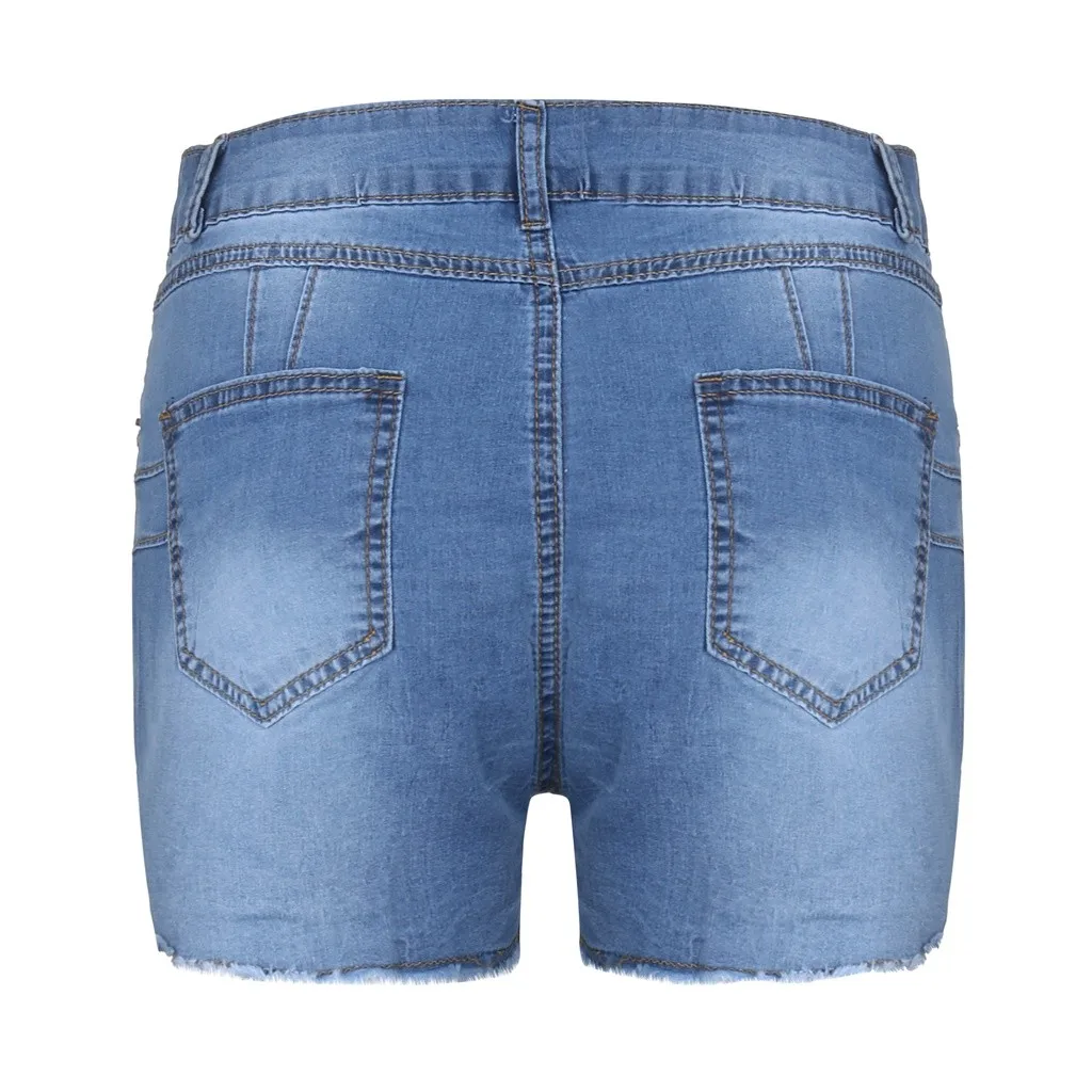 Women's High Waist Butt Lifting Denim Shorts Frayed Hem Stretchy Bodycon Jeans Shorts Sexy Summer Club Hot Pants Streetwear 2026