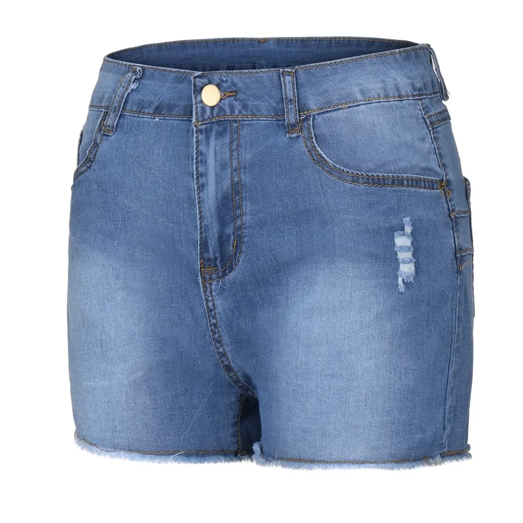 Women's High Waist Butt Lifting Denim Shorts Frayed Hem Stretchy Bodycon Jeans Shorts Sexy Summer Club Hot Pants Streetwear 2026