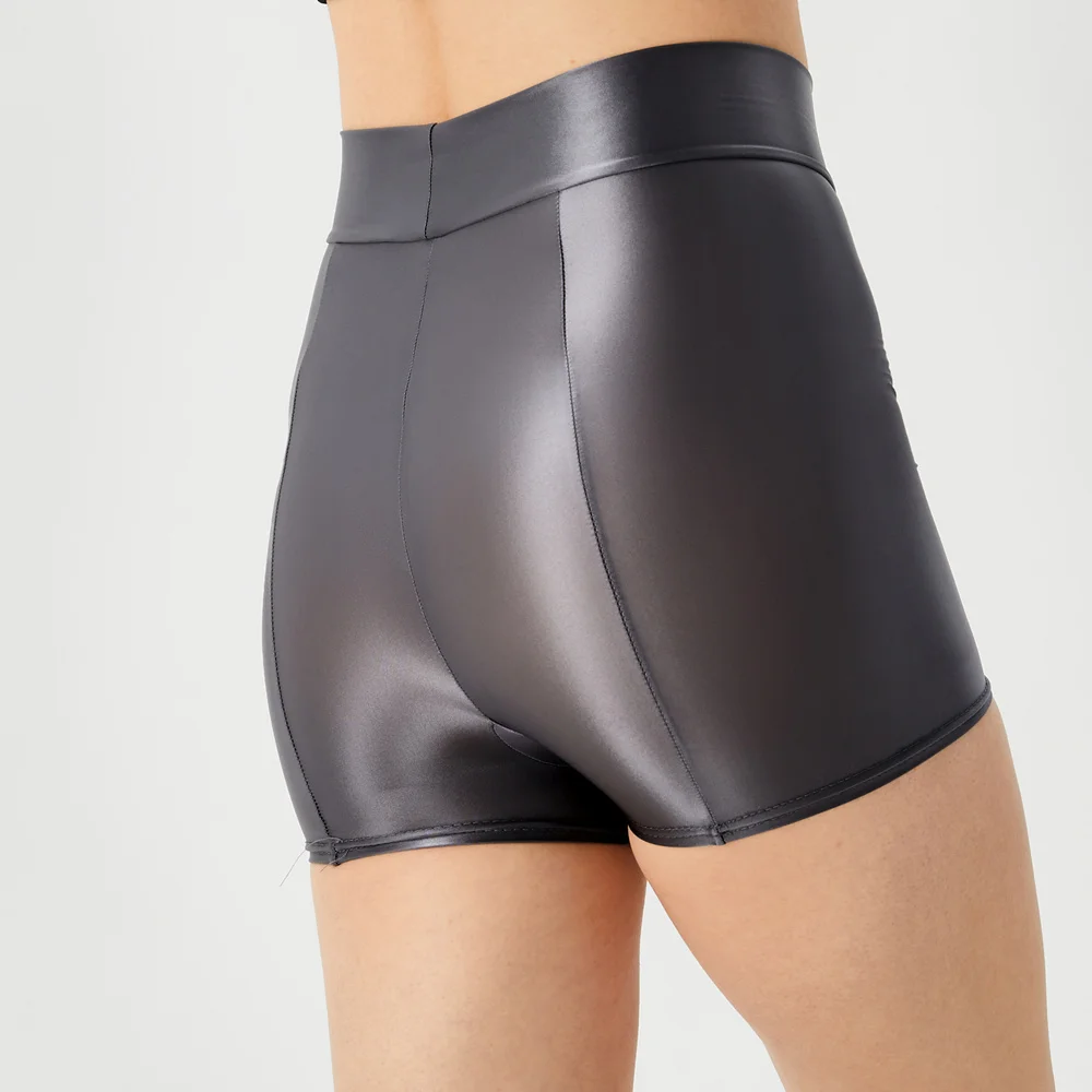 Sexy Women Stain Smooth Yoga Elasitc Shorts Oil Glossy Shiny Tight Casual Beachwear Fitness Short Safety Underwear