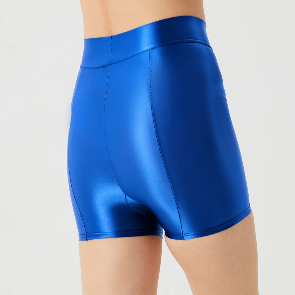 Sexy Women Stain Smooth Yoga Elasitc Shorts Oil Glossy Shiny Tight Casual Beachwear Fitness Short Safety Underwear