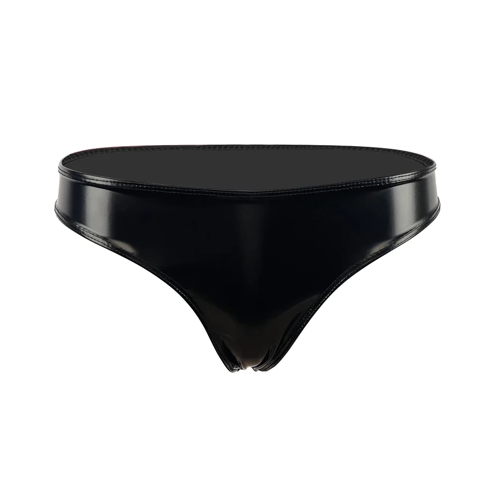 Sexy Women Hot Short Oil Glossy Shiny Low Waist Short PVC PU Faux Leather Exotic Briefs Maid Punk Dance Wear Plus Size