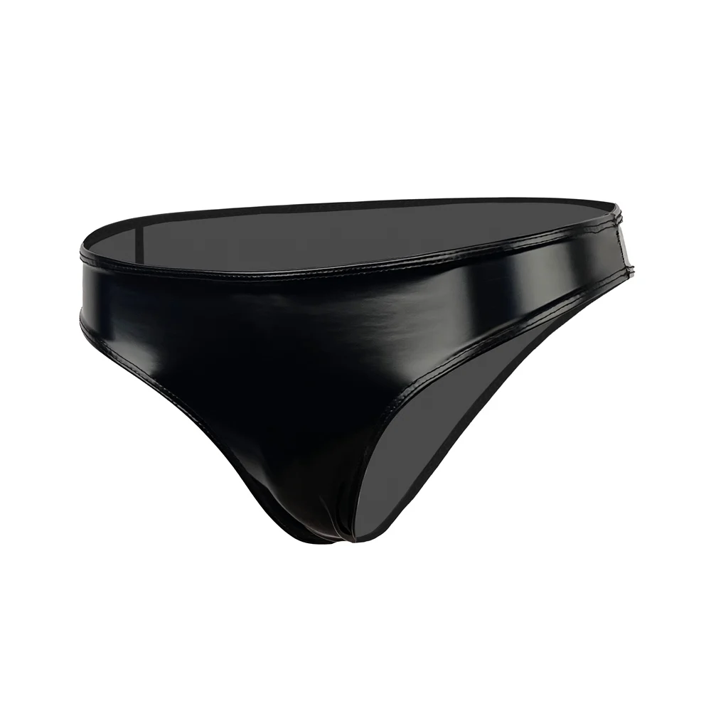 Sexy Women Hot Short Oil Glossy Shiny Low Waist Short PVC PU Faux Leather Exotic Briefs Maid Punk Dance Wear Plus Size