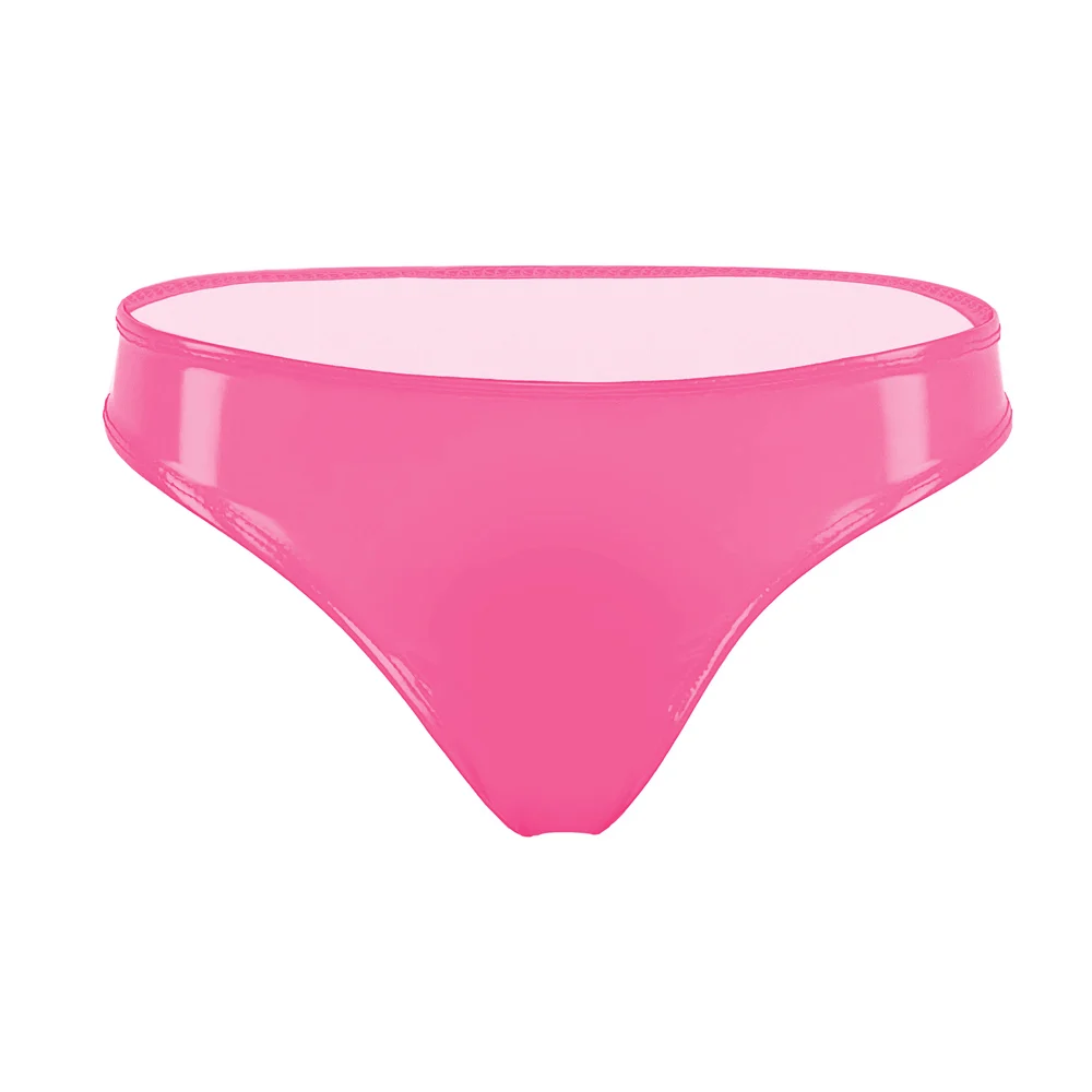 Sexy Women Hot Short Oil Glossy Shiny Low Waist Short PVC PU Faux Leather Exotic Briefs Maid Punk Dance Wear Plus Size