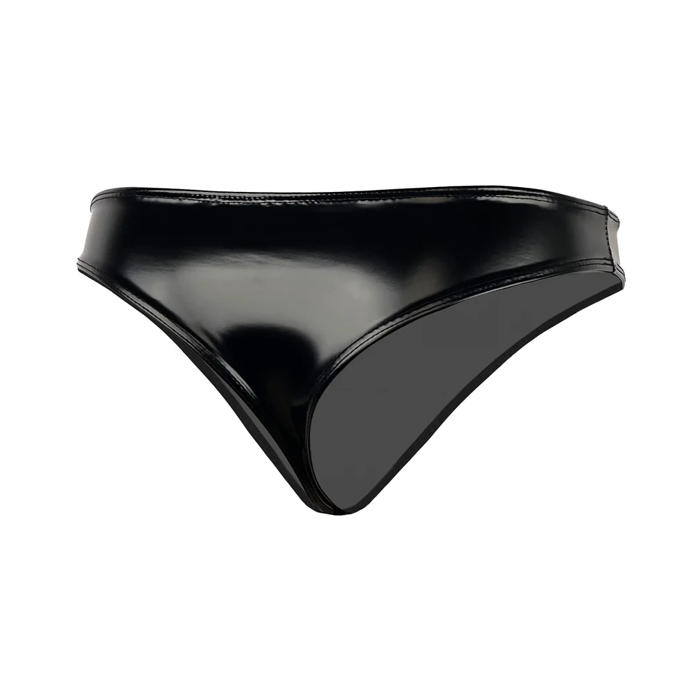 Sexy Women Hot Short Oil Glossy Shiny Low Waist Short PVC PU Faux Leather Exotic Briefs Maid Punk Dance Wear Plus Size