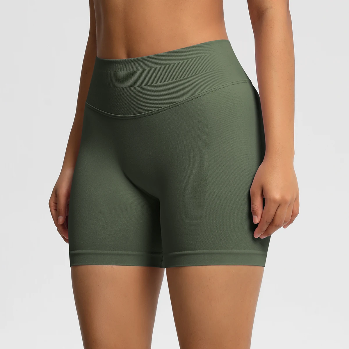 Women Shorts Low Ribbed Waist Band Yoga Shorts Seamless Scrunch Bum Workout Gym Shorts Booty Hight Stretch Running Shorts