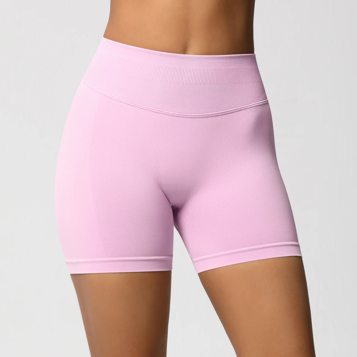 Women Shorts Low Ribbed Waist Band Yoga Shorts Seamless Scrunch Bum Workout Gym Shorts Booty Hight Stretch Running Shorts