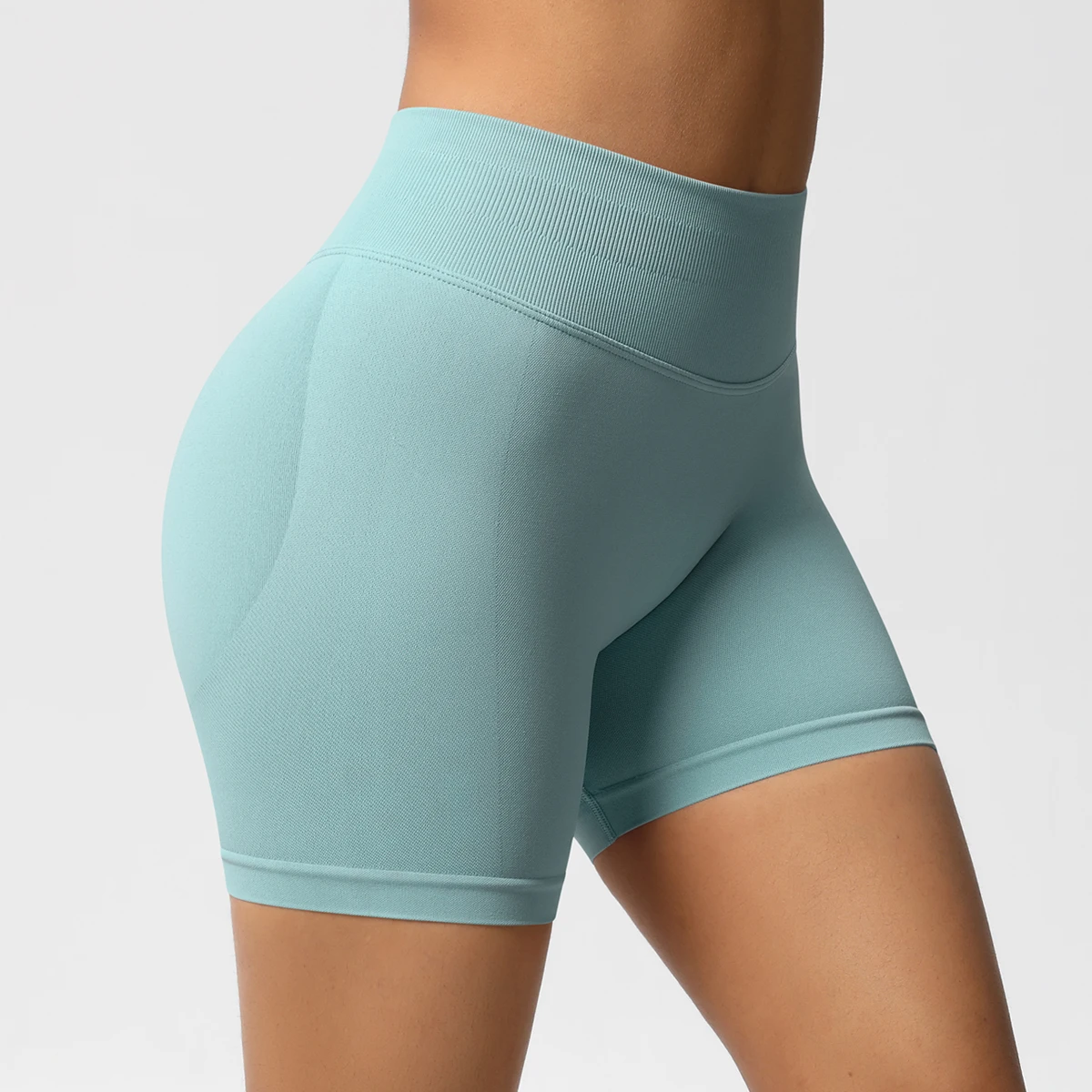 Women Shorts Low Ribbed Waist Band Yoga Shorts Seamless Scrunch Bum Workout Gym Shorts Booty Hight Stretch Running Shorts