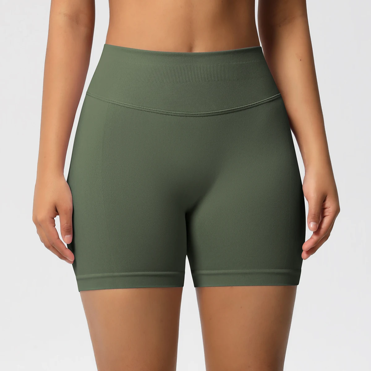 Women Shorts Low Ribbed Waist Band Yoga Shorts Seamless Scrunch Bum Workout Gym Shorts Booty Hight Stretch Running Shorts