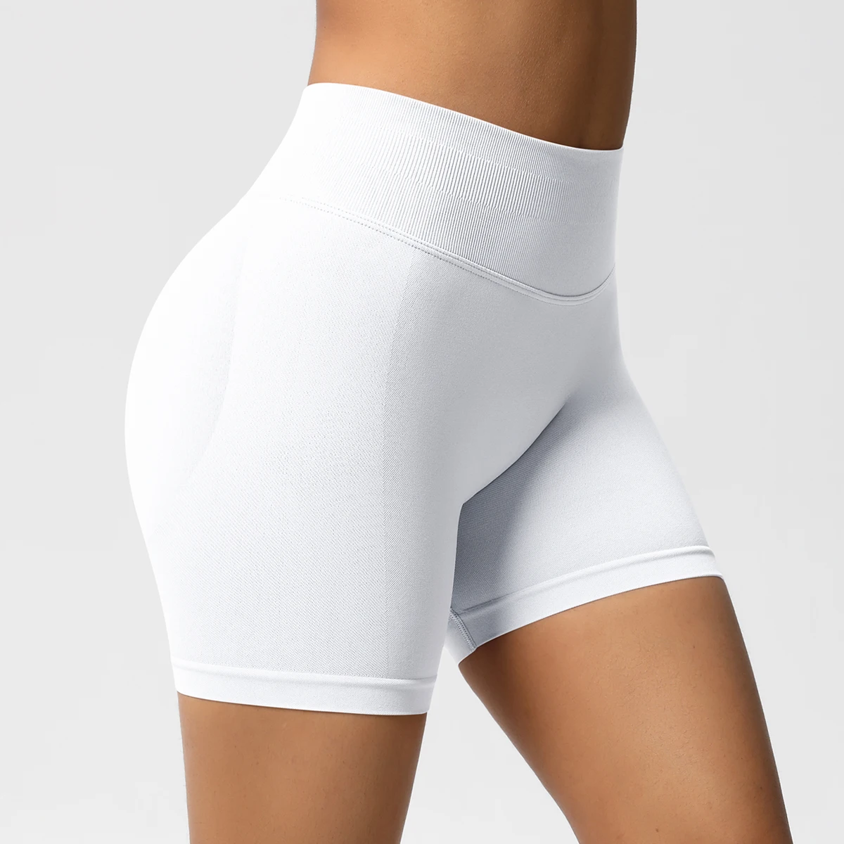 Women Shorts Low Ribbed Waist Band Yoga Shorts Seamless Scrunch Bum Workout Gym Shorts Booty Hight Stretch Running Shorts