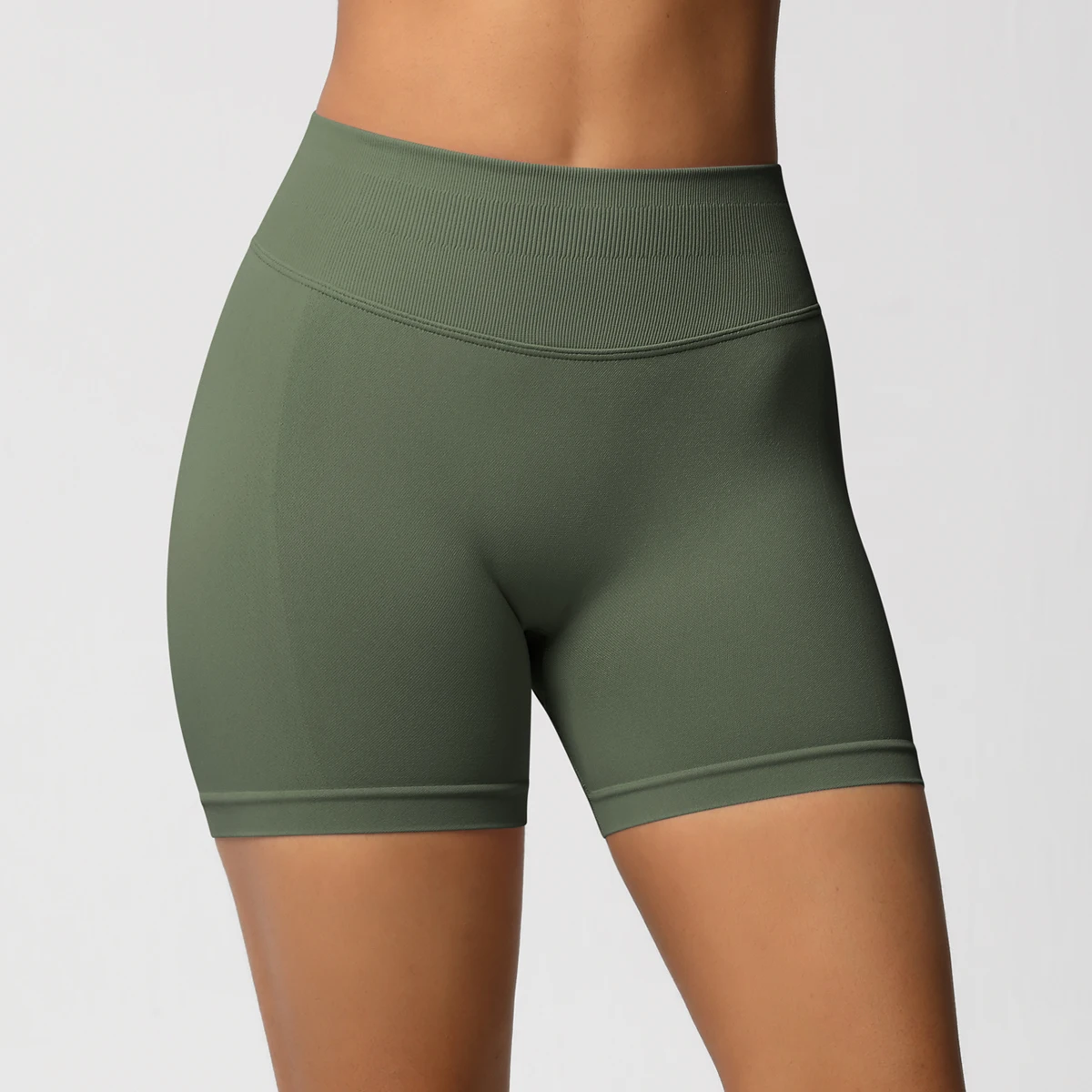 Women Shorts Low Ribbed Waist Band Yoga Shorts Seamless Scrunch Bum Workout Gym Shorts Booty Hight Stretch Running Shorts
