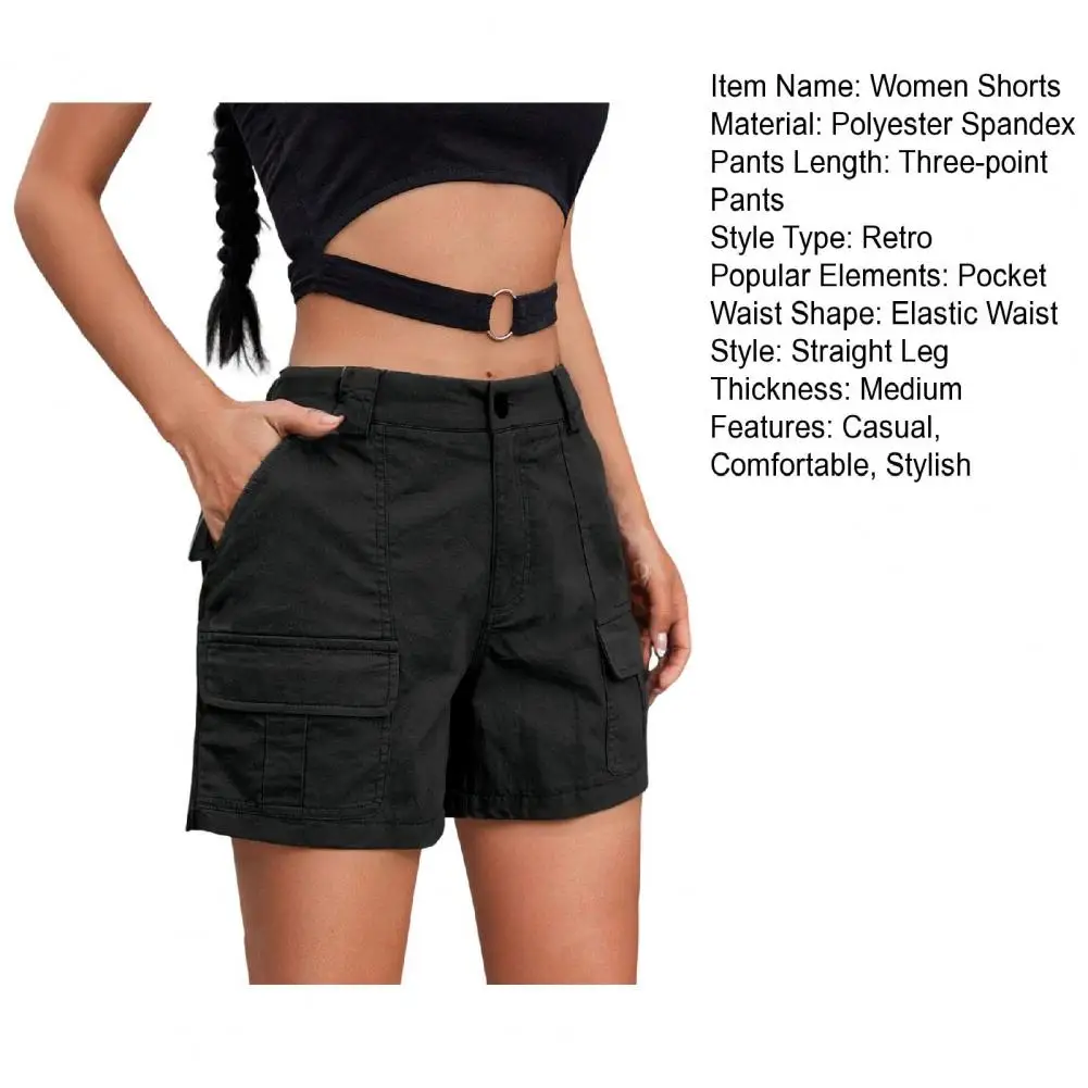 Breathable Summer Shorts for Women Stylish Women's Cargo Shorts with Pockets for Summer Hiking Outfits Knee Length Bermuda