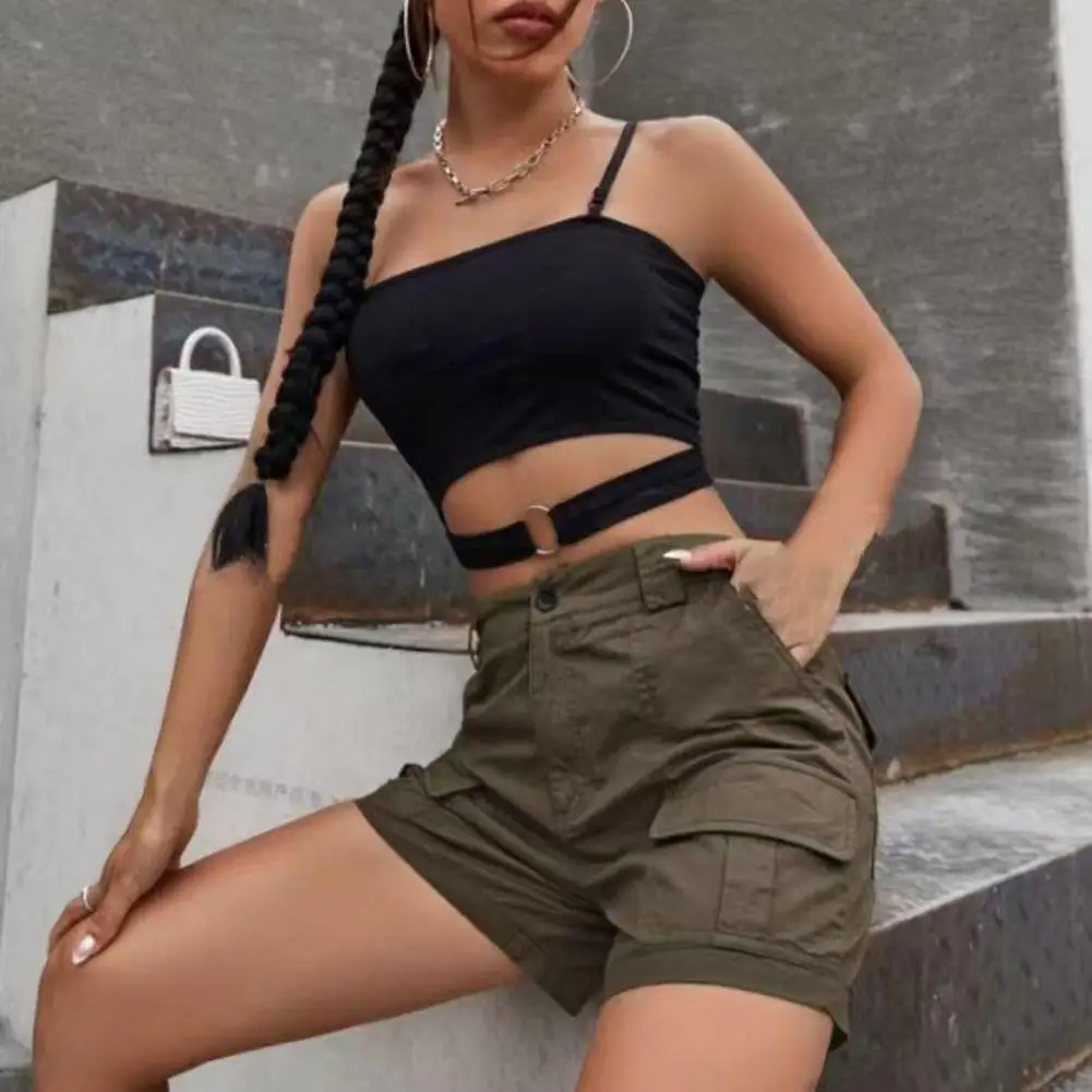 Breathable Summer Shorts for Women Stylish Women's Cargo Shorts with Pockets for Summer Hiking Outfits Knee Length Bermuda
