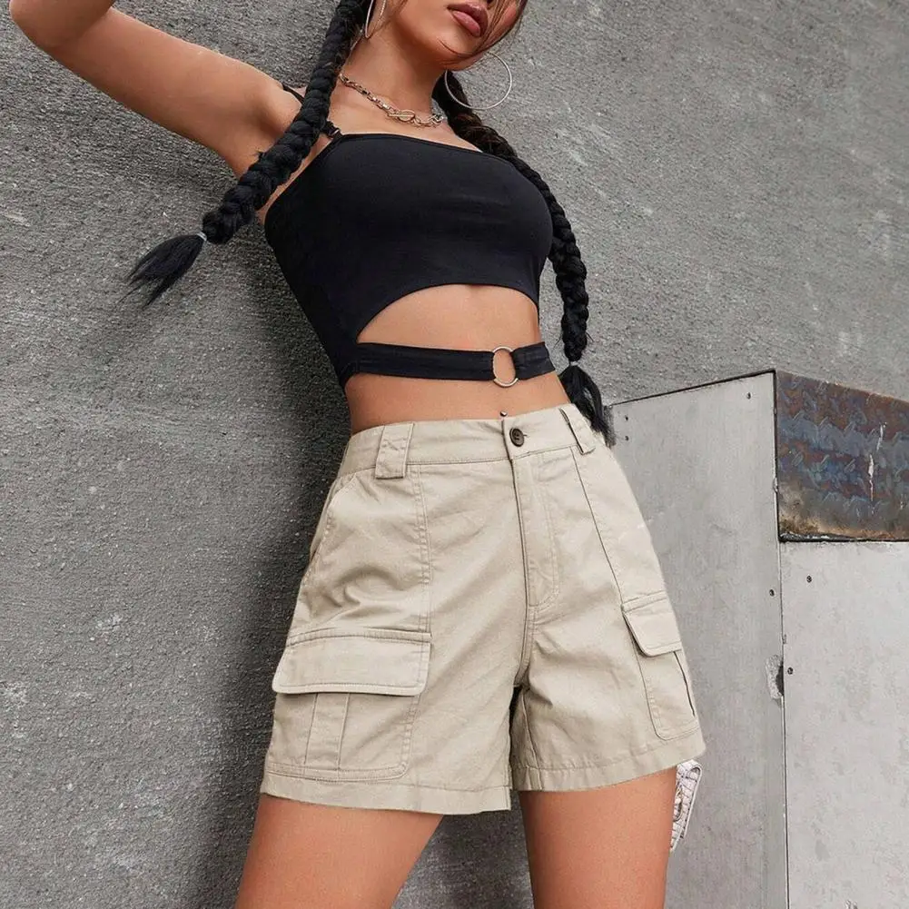 Breathable Summer Shorts for Women Stylish Women's Cargo Shorts with Pockets for Summer Hiking Outfits Knee Length Bermuda