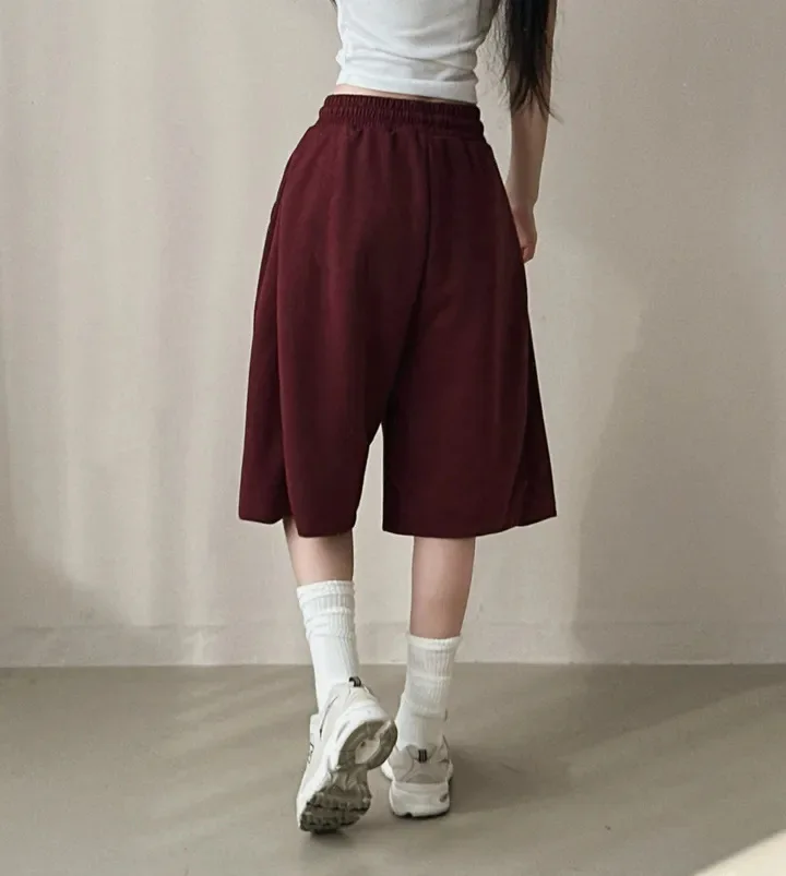 Summer Drawstring Wide Leg Shorts Women Fitness Running Loose Casual Large Sports Shorts Sweat Short High Elastic Lace Up Pants