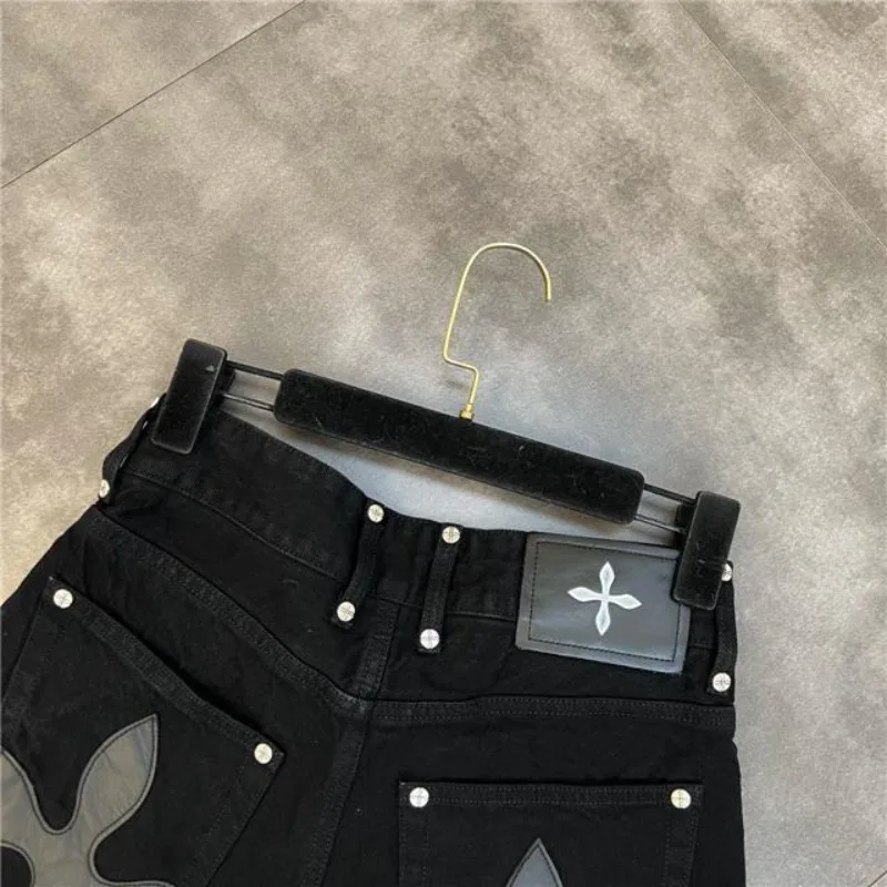 Bandage Tassel Jean Shorts Women's Clothing Streetwear Fashion Pantalones Cortos De Mujer High Waist Summer Y2k Wide Leg Pants
