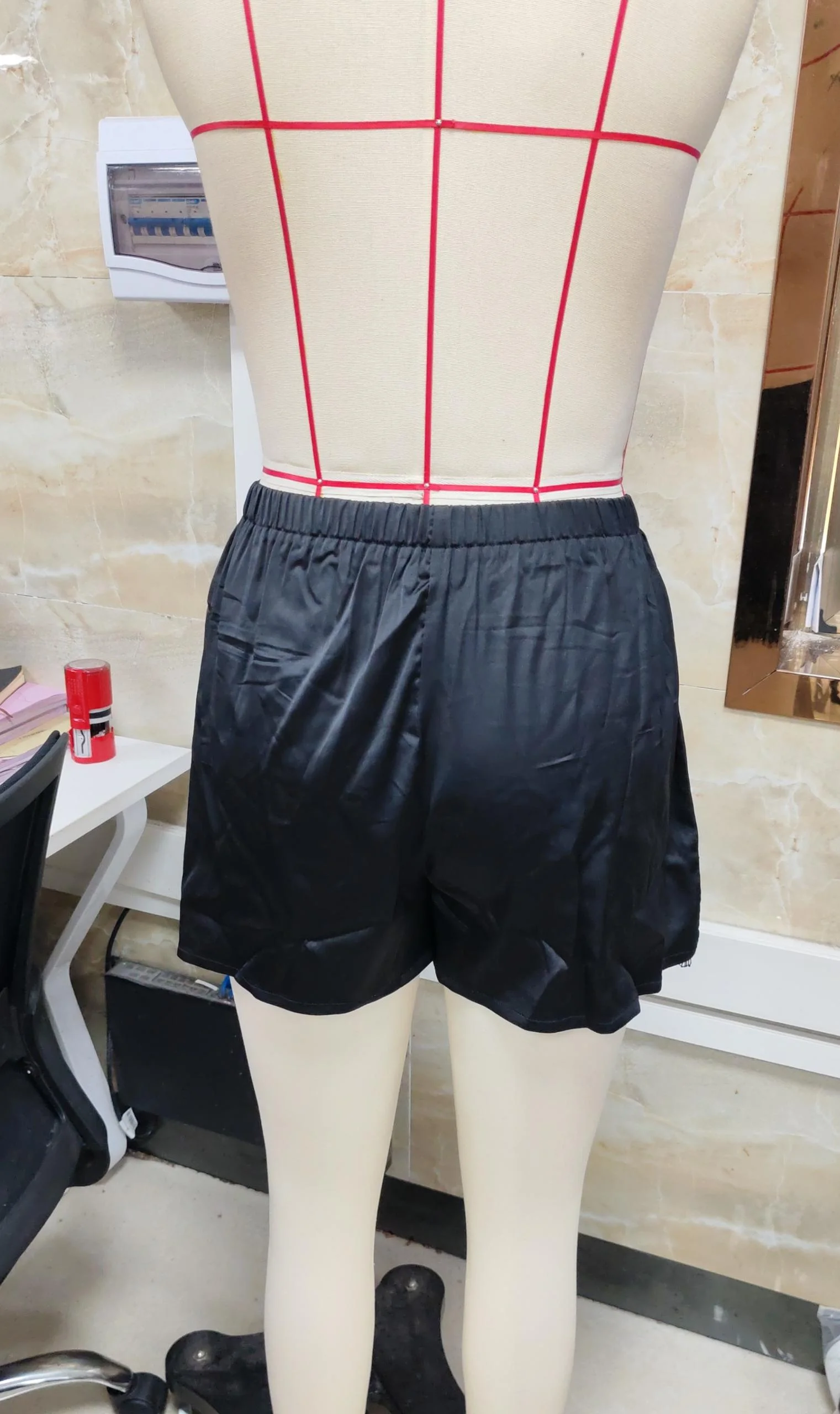 Combhasaki Satin Silk Boxers Shorts for Women Y2k Lace Trim Micro Mini Pajama Shorts Knickers Low Rise Loungewear Slip Pj Bottom