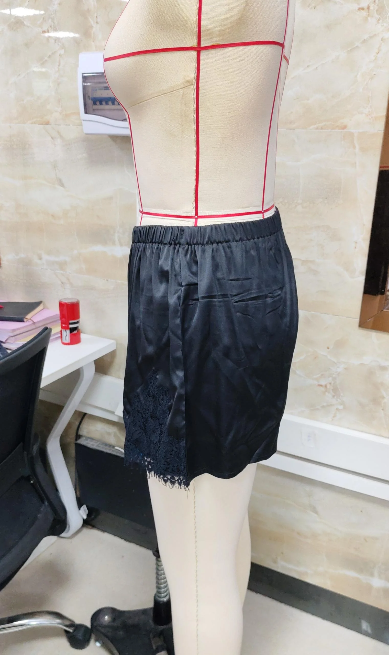 Combhasaki Satin Silk Boxers Shorts for Women Y2k Lace Trim Micro Mini Pajama Shorts Knickers Low Rise Loungewear Slip Pj Bottom