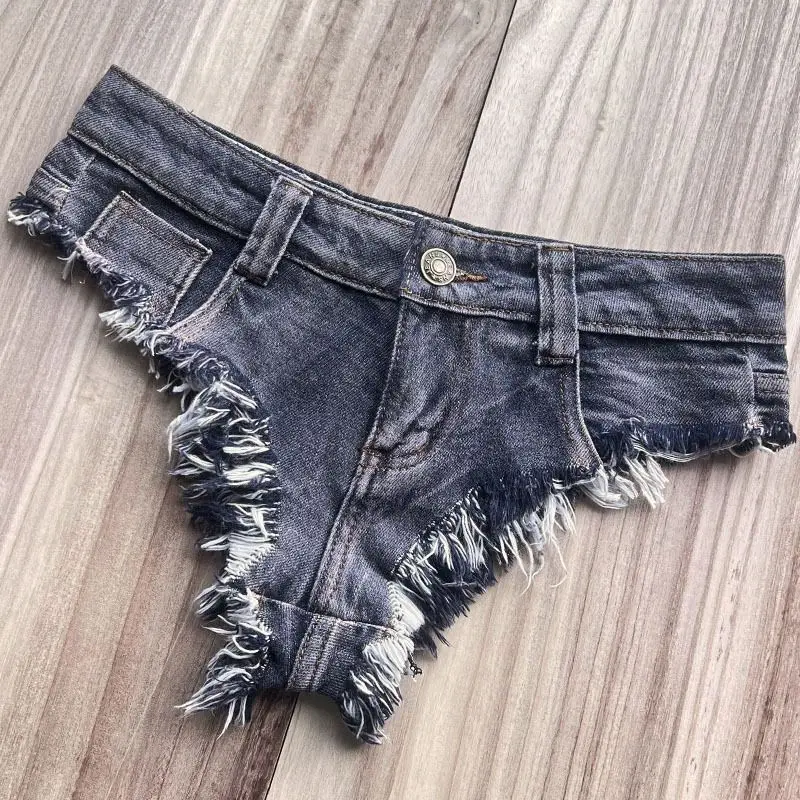 Spice Girl Low Waist Jeans Super Shorts New Summer Women's Ripped Rough Edge Denim Shorts Sexy Hot Pants