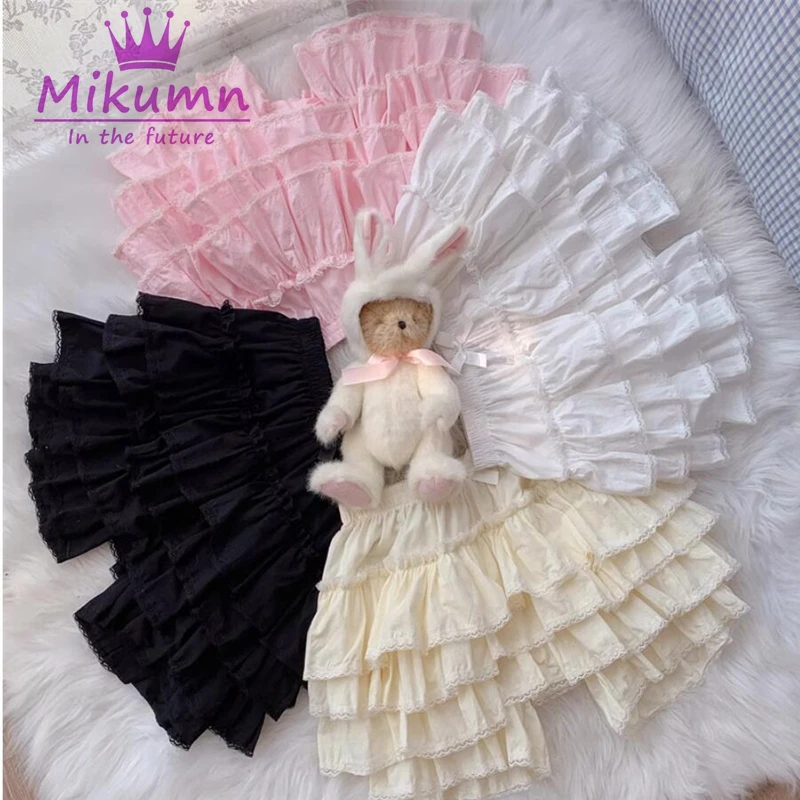 Mikumn Harajuku Japanese Lolita Kawaii Jk Bloomers Women Sweet Lace Ruffles Cotton Pumpkin Pants Y2k Girls Cute Shorts Skirts