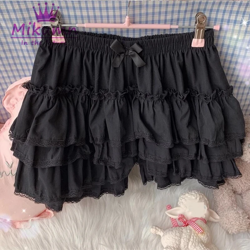 Mikumn Harajuku Japanese Lolita Kawaii Jk Bloomers Women Sweet Lace Ruffles Cotton Pumpkin Pants Y2k Girls Cute Shorts Skirts