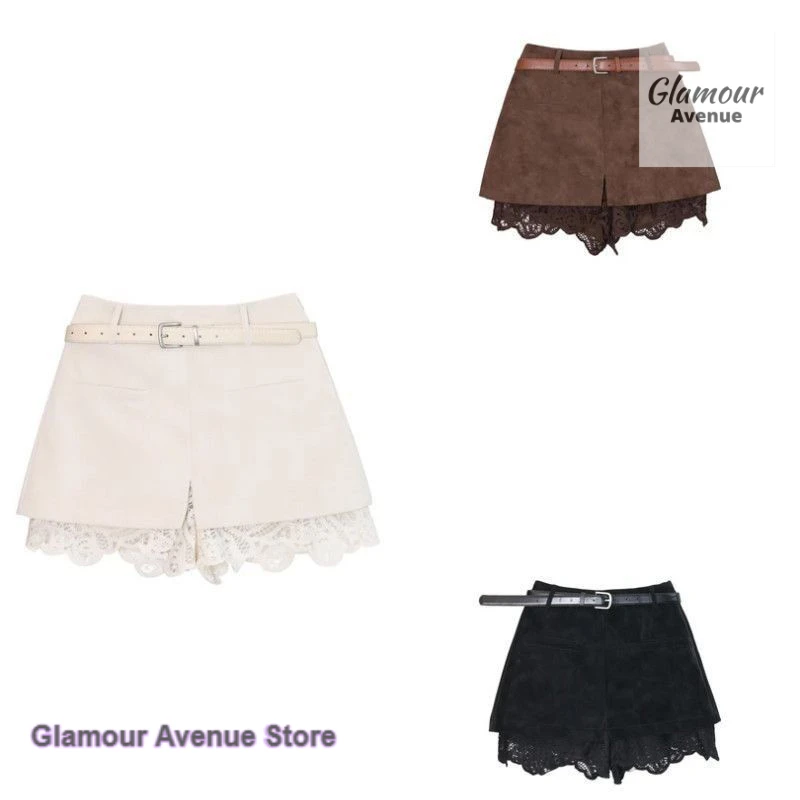 French lace stitching Joker casual pants women's spring and summer new fashion temperament short skirt giant beautiful skirt.