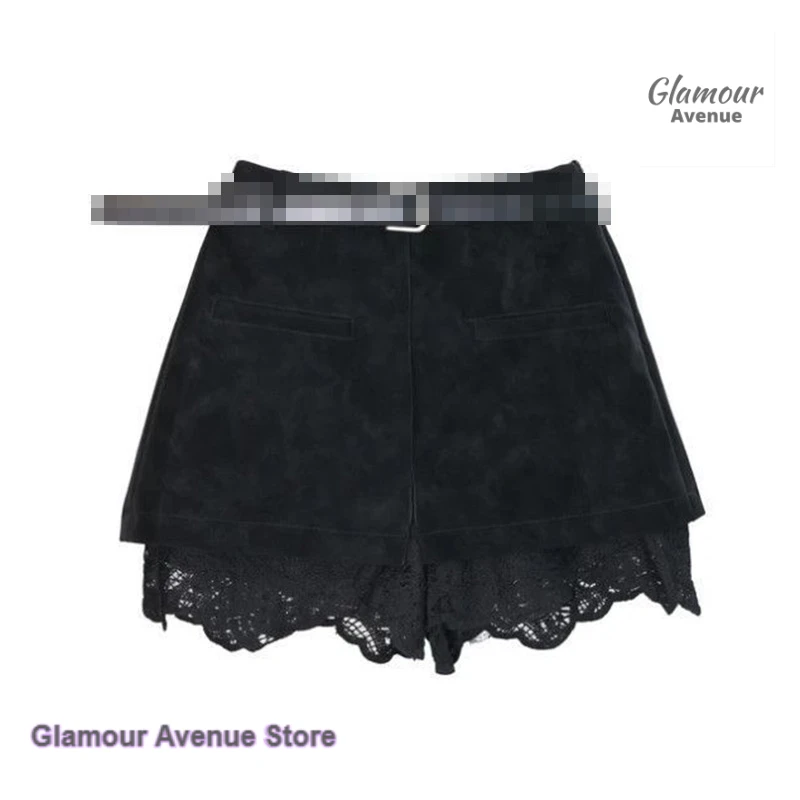 French lace stitching Joker casual pants women's spring and summer new fashion temperament short skirt giant beautiful skirt.